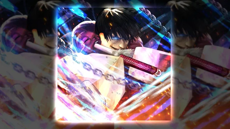 Jujutsu: Zero character artwork with a chained spear